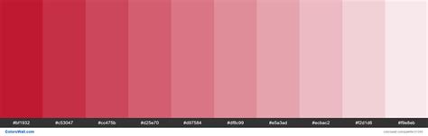 Tints Of Pantone 19 1664 2002 True Red Color Bf1932 Hex Colorswall