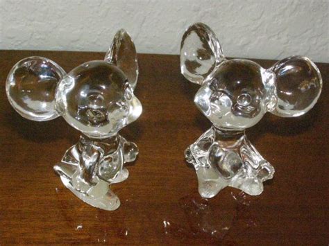 Two Vintage Clear Glass Mice By Fenton Older Htf With 8 Etsy Fenton Clear Glass Glass