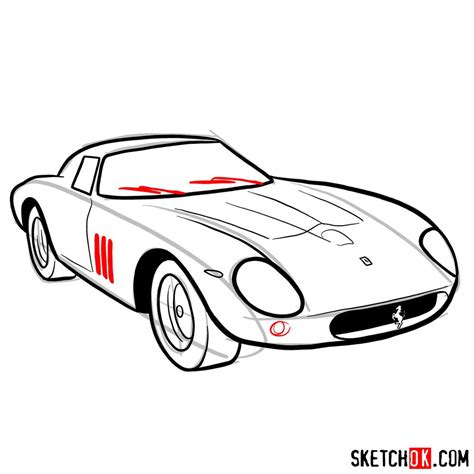 How To Draw Ferrari 250 Gto Sketchok Easy Drawing Guides