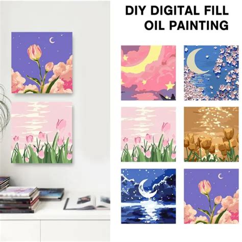 Diy Digital Fill Oil Painting Handmade Paintings Of Scenery Flower