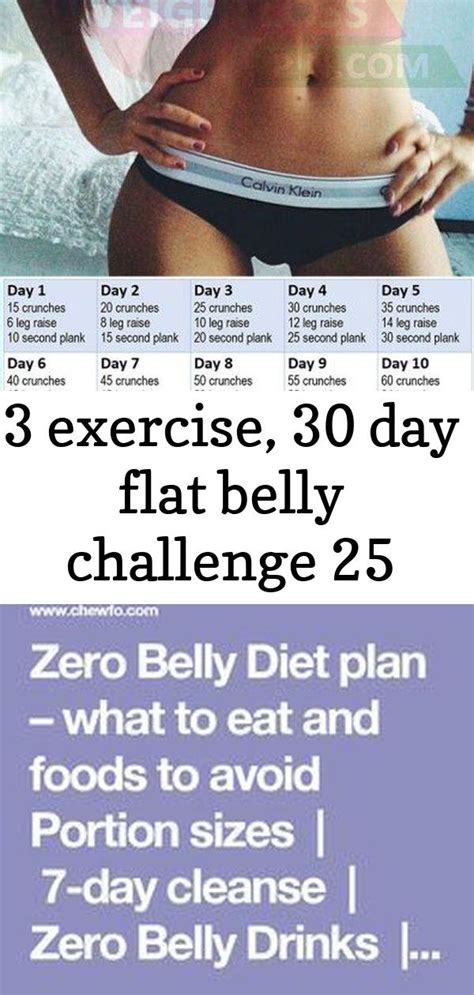3 Exercise 30 Day Flat Belly Challenge 25 Exercise To Reduce Waist