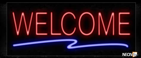 Welcome With Wavy Underline Neon Sign