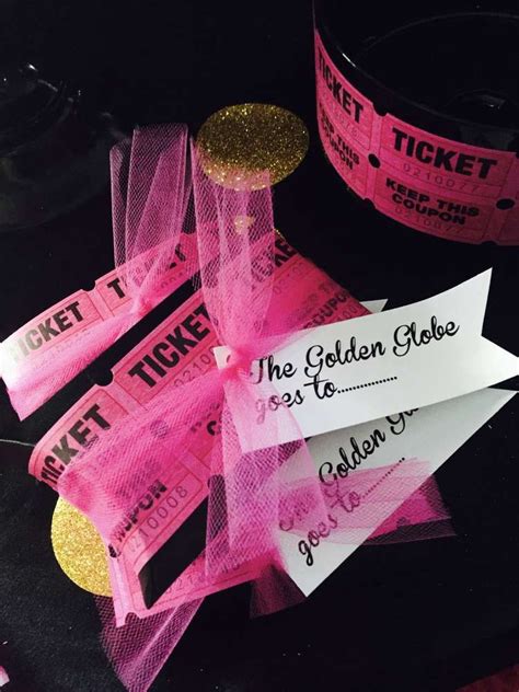 Pink Favors At A Golden Globes Party See More Party Planning Ideas At