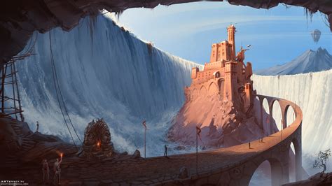 Concept Artist Waterfall Castle