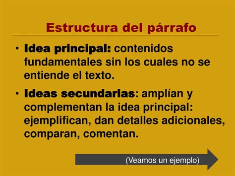 Ppt Estructura Del PÁrrafo Idea Principal E Ideas Secundarias
