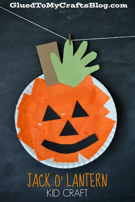 Paper Plate Pumpkin Kid Craft Halloween Preschool Halloween Arts
