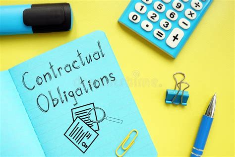 Contractual Obligations Are Shown Using A Text Stock Image Image Of