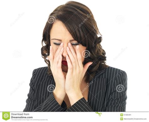 Tired Upset Stressed Upset Business Woman Stock Image 