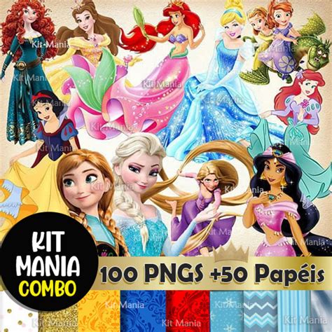Kit Digital Princesas Disney Elo7 Produtos Especiais
