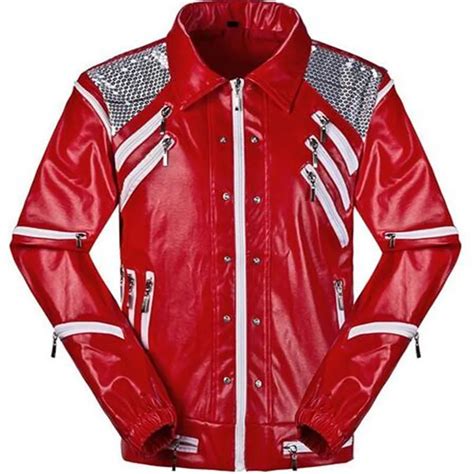 Hot Punk Red Zipper Michael Jackson Jackets Mj Beat It Coats Tailor