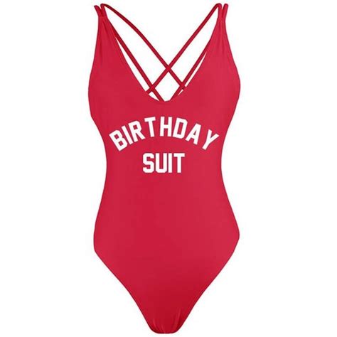 birthday suit 2019 one piece swimsuit high cut strappy cross back swimwear custom text