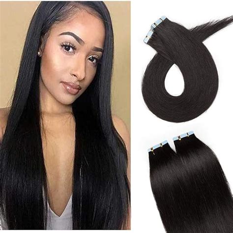 S Noilite Rooted Tape In Human Hair Extension Glue In Remy