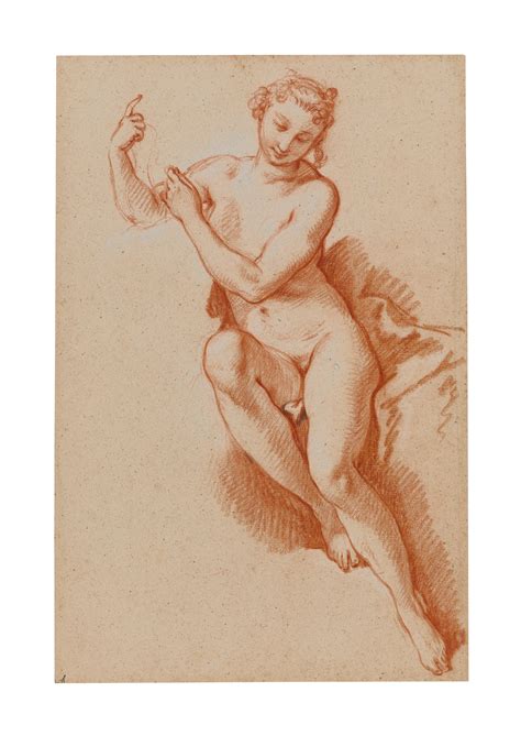 FRANÇOIS BOUCHER PARIS 1703 1770 Une femme nue assise Christie s