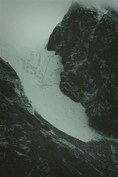 Hd Wallpaper Mountains Rocks Mist Clouds Snow Wallpaper Flare