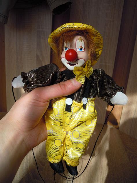 Clown Toy Marionette Doll Marionette Clown Bright Jolly Etsy