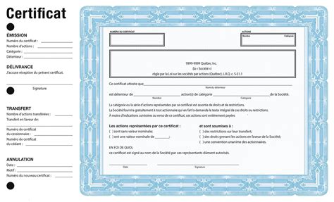 Corporate Accessories Share Certificates Provincial French Blue Swell