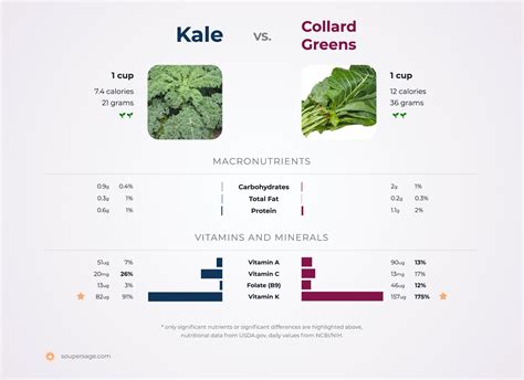 Nutrition Comparison Kale Vs Collard Greens