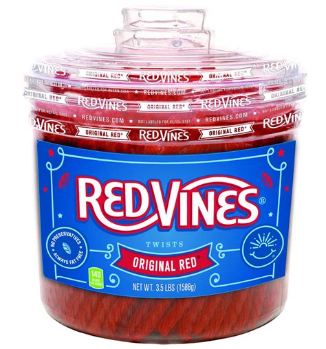Red Vines Licorice Original Flavor Soft And Chewy Candy 35 Pound Jar