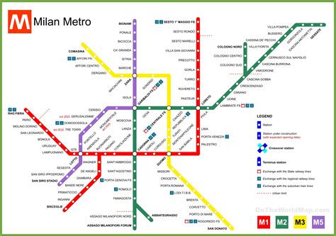Milan Metro Map 2023 Lines And Stations