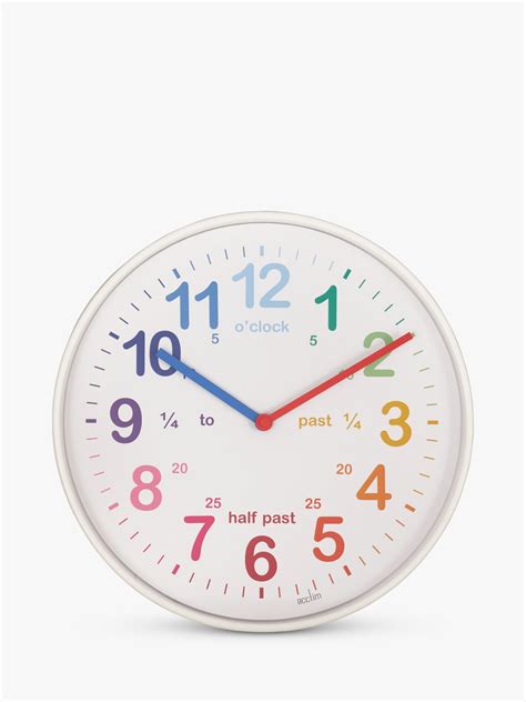 Acctim Tell The Time Teaching Wall Clock Whitemulti