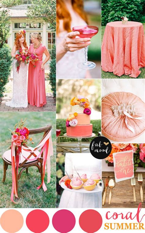 Coral Wedding Color Palette For Summer Wedding Spring Wedding Colors