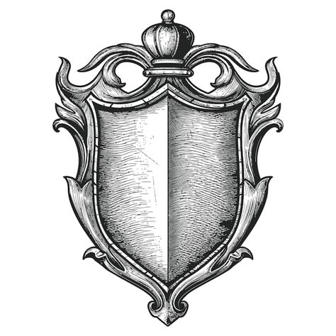 Premium Vector Vintage Shield Element With Old Engraving Style
