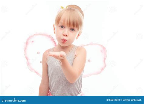 Little Pretty Girl Sending Air Kisses Stock Photo Image Of Active