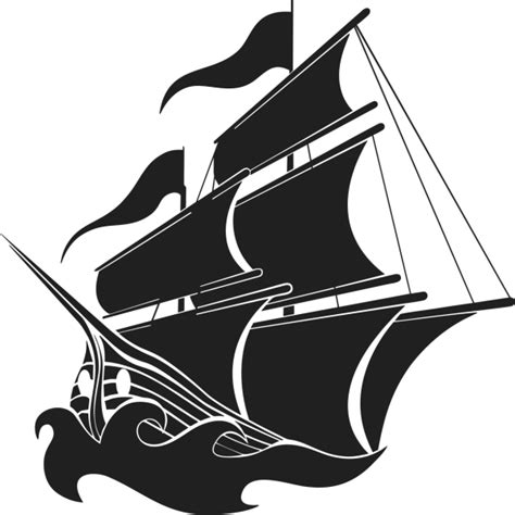 Piracy Silhouette Ship - Silhouette png download - 600*600 ...