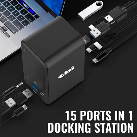 Докинг станция 15 в 1 USB Hub Type C 4К мониторы 2 x HDMI Display Port