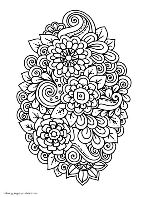 The free coloring pages for adults are tried & true and are a little different from the other coloring sheets on this list. Flower Coloring Pages Pdf For Adults || COLORING-PAGES-PRINTABLE.COM