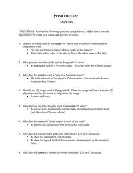 Amy tan i fell in love with the minister's son the winter i turned fourteen. Questions w/Answer Key & Worksheet for A. Tan's "Fish Cheeks" - Exit Tickets Too