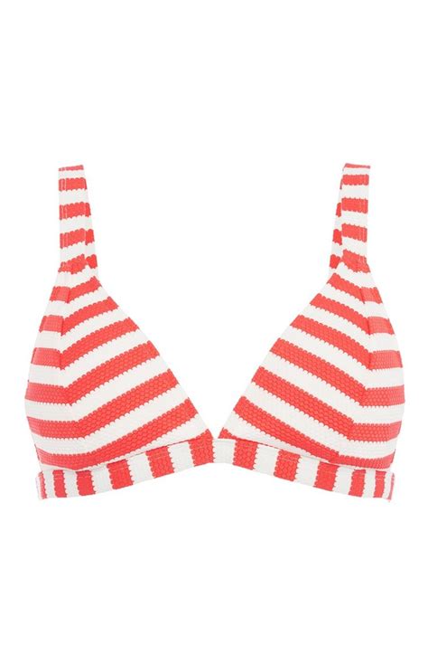 Primark Rouge Stripe Bikini Top Stripes Bikini Top Bikini Tops