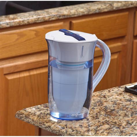 best buy zerowater 10 cup ready pour™ round pitcher light blue zr 0810 4