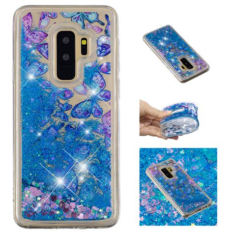 For Samsung Galaxy S9 Plus Liquid Glitter Bling Case Shockproof