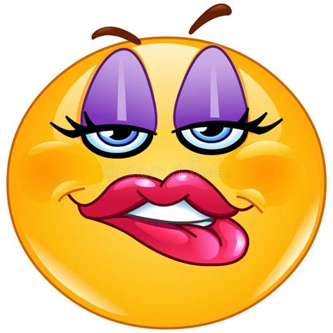 biting lip female emoticon stock vector image 66879841