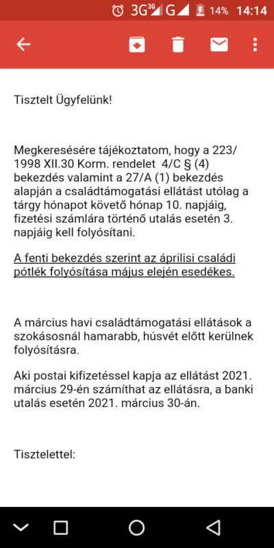 #családi pótlék #utalás #postás a politizáló, személyeskedő vagy provokatív hozzászólásokat töröljük. ELŐBB JÖN A CSALÁDI PÓTLÉK!!! HÚSVÉT ELŐTT MINDENKI ...