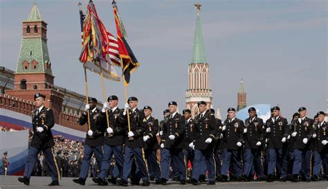 Western Troops Join Russias In Red Square Parade The New York Times