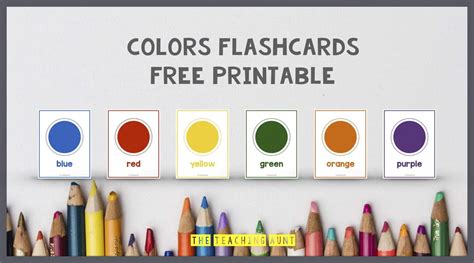 Colors Flashcards Free Printable The Teaching Aunt