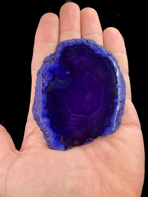 Cobble Creek Dyed Purple Agate Slice 3 X 3 From Brazil