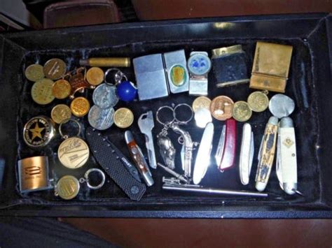 Vintage Antique Junk Drawer Lot Pocket Knives Lighters Zippo Man Cave Antique Price Guide
