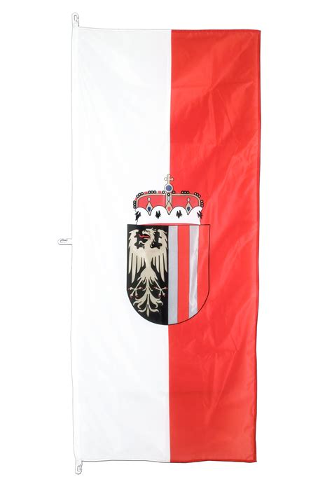 Die österreichische flagge ist waagerecht in den farben rot, weiss, rot gestreift. Oberösterreich Flagge - 80 x 200 cm Hochformat