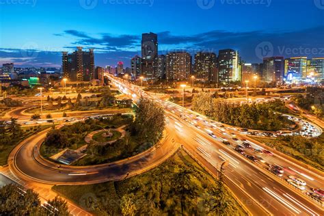 China Beijing Overpass After Sunset Night 1083825 Stock Photo At Vecteezy