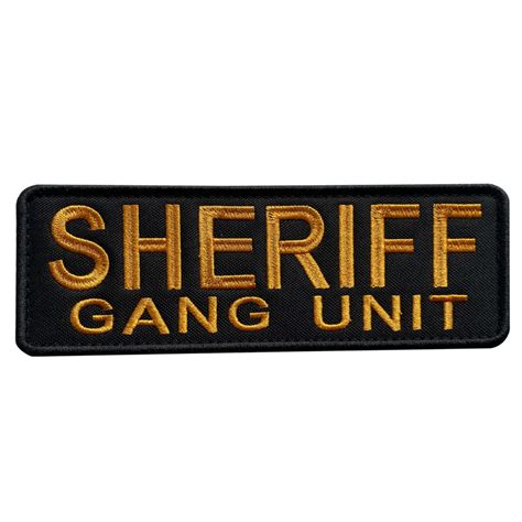 Uuken Big 6x2 Inches Embroidery Sheriff Gang Unit Morale Patch 2x6 Inc