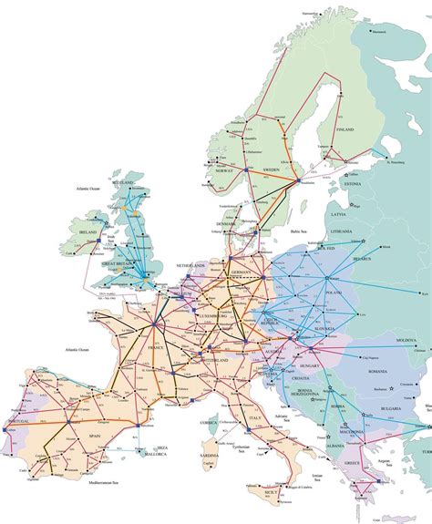 Europe Rail Map - Europe • mappery | Europe train, Train map, Europe train travel