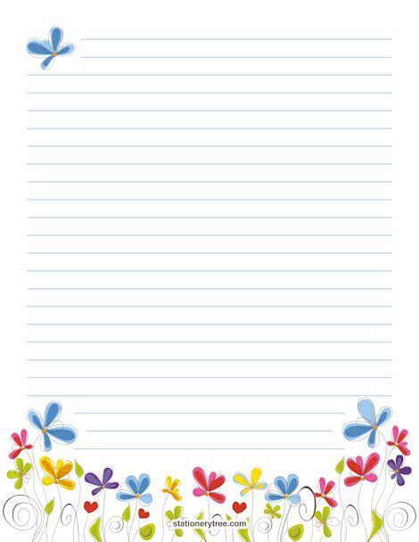 Floral Stationery And Writing Paper Περιγράμματα Φύλλο