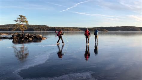 Thin Ice Sings As Skaters Glide Across Frozen Lake In Norway Youtube