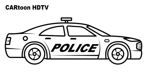 Police car patrol on the road. Police car coloring pages, video colors vehicles, coloring ...
