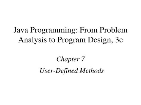 Ppt Java Programming From Problem Analysis To Program Design 3e Chapter 7 Powerpoint