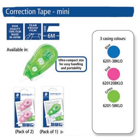 Staedtler Correction Tape Mini Assorted X2