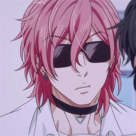 An Anime Character With Pink Hair And Sunglasses